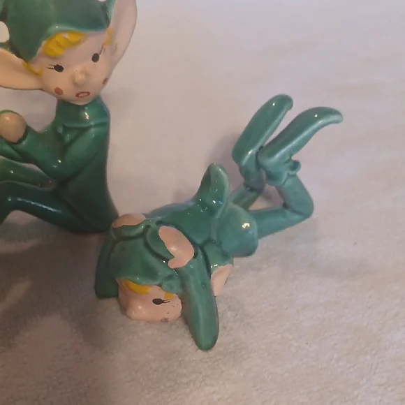 Charming Green Elf Figurines Set 1950's Japan